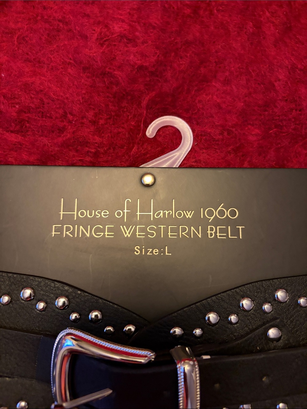 House of Harlow 1960 Black Fringe Belt Studded
Boho Western Hippie Chic sz L - Picture 8 of 12